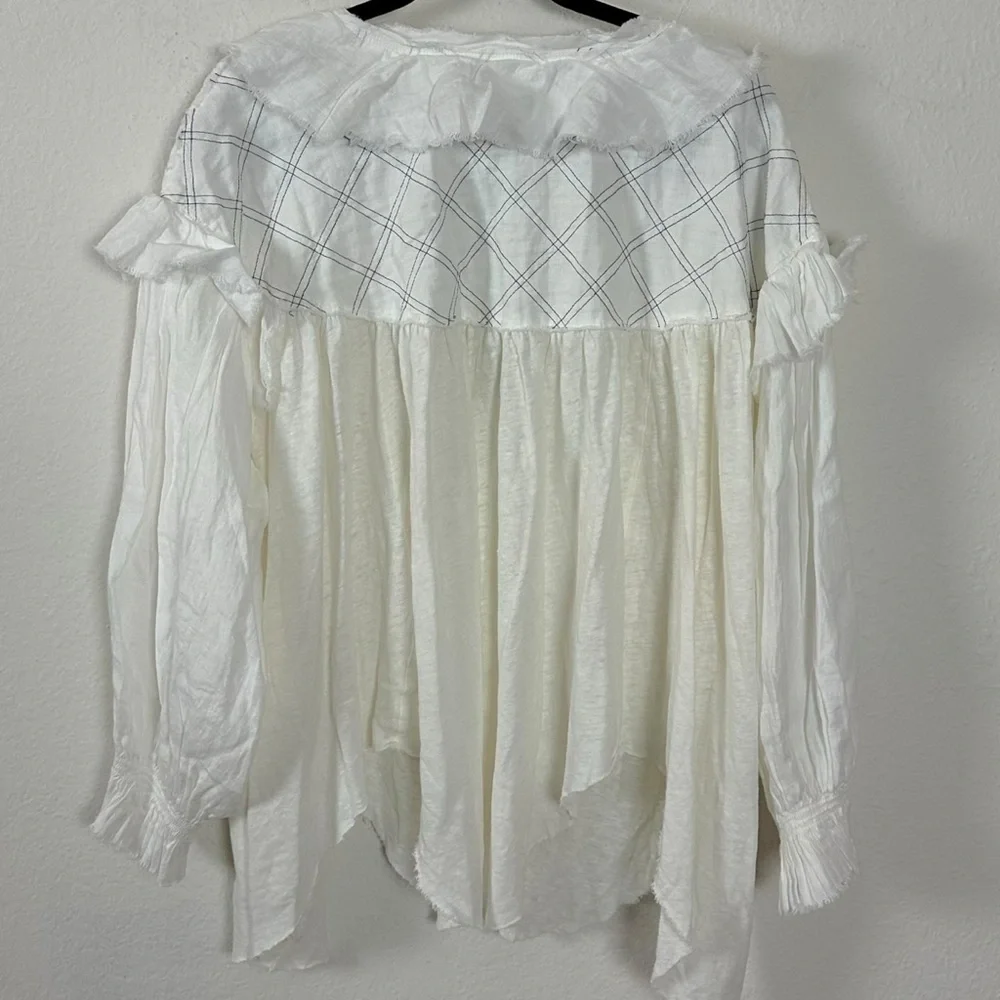 Free People Edwardian Romantic Ethereal Ally  Tunic in Optic White Medium NEW
